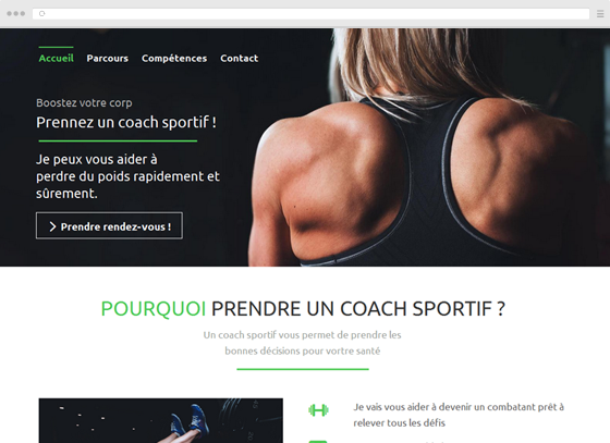 How to create a site for sports coach and fitness