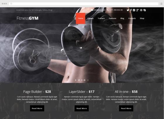 Create a website for gym