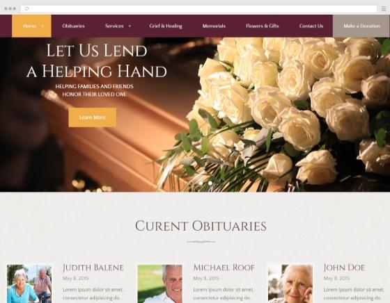 Designing a website showcase Pumps funeral